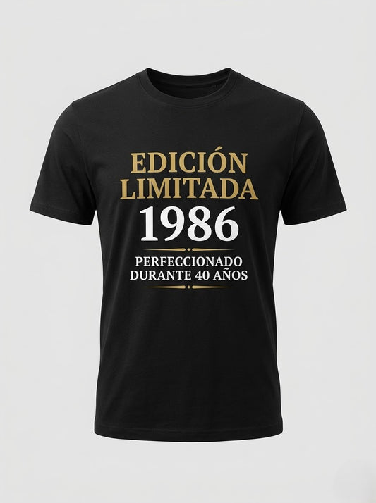 Camiseta personalizada cumpleaños 40 años Edición Limitada 1986 impresión DTF Sabadell